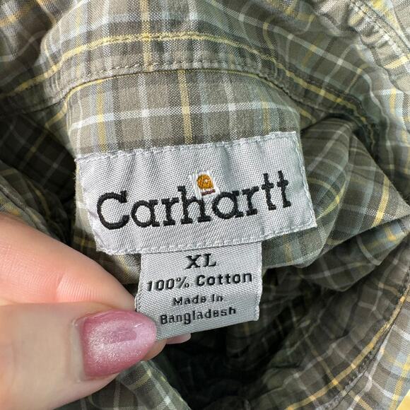 Carhartt Full Button Up. Collared Polo Shirt - Picture 7 of 9
